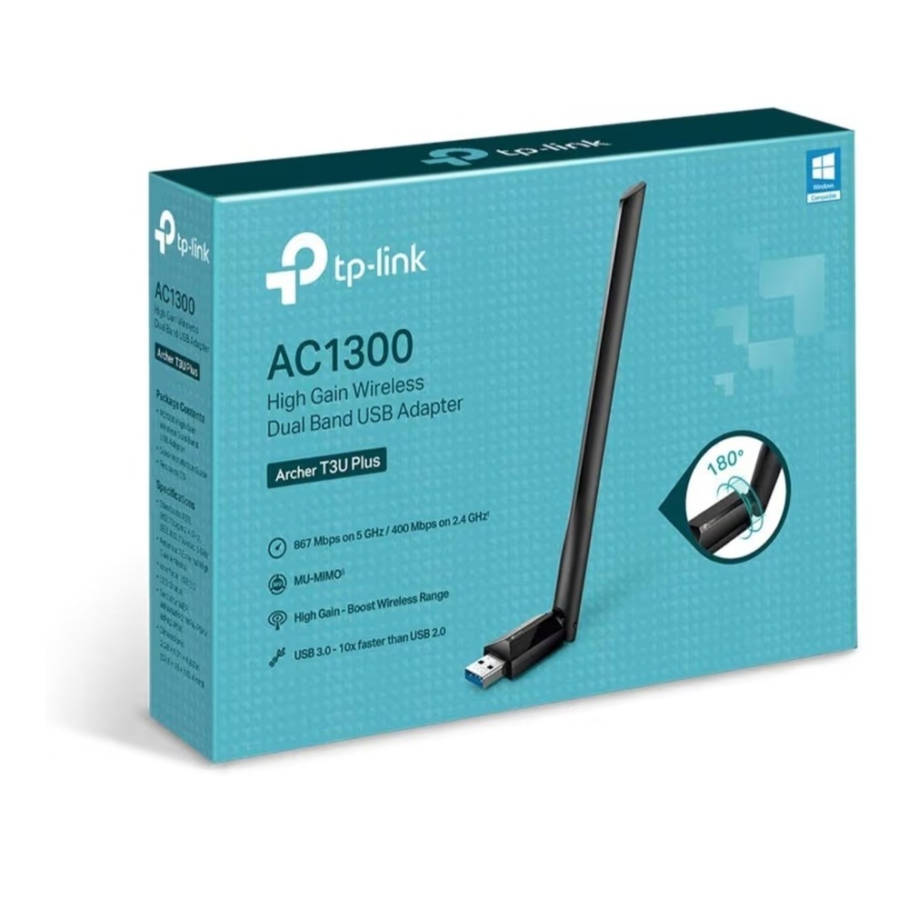 TP-Link Archer T3U Plus AC1300 High Gain Wireless Dual Band Network Adapter USB